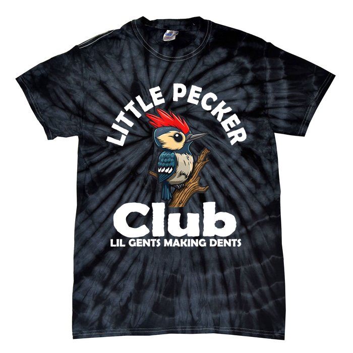 Little Pecker Club Lil Gents Making Dents Funny Woodpecker Tie-Dye T-Shirt