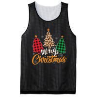 Leopard Plaid Christmas Tree Merry Christmas Tank Top Mesh Reversible Basketball Jersey Tank