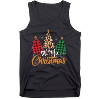 Leopard Plaid Christmas Tree Merry Christmas Tank Top Tank Top