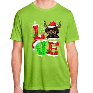 Love Poodle Christmas Tree Lights Dog Lover Santa Hat Xmas Gift Adult ChromaSoft Performance T-Shirt