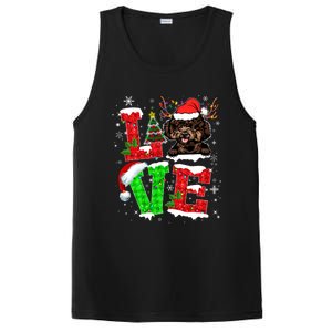 Love Poodle Christmas Tree Lights Dog Lover Santa Hat Xmas Gift PosiCharge Competitor Tank