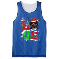 Love Poodle Christmas Tree Lights Dog Lover Santa Hat Xmas Gift Mesh Reversible Basketball Jersey Tank