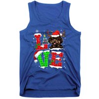 Love Poodle Christmas Tree Lights Dog Lover Santa Hat Xmas Gift Tank Top