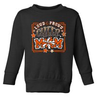 Loud & Proud Cheer Mom Orange Team Leopard Funny Cheer Crew Toddler Sweatshirt