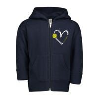 Love Pickleball Cute Pickleball Match I Love Pickleball Toddler Zip Fleece Hoodie