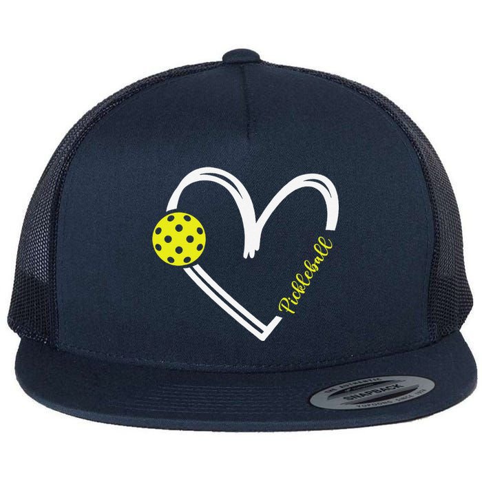 Love Pickleball Cute Pickleball Match I Love Pickleball Flat Bill Trucker Hat