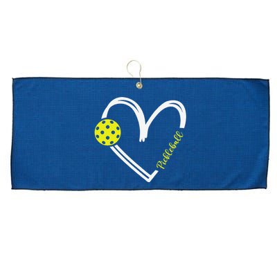 Love Pickleball Cute Pickleball Match I Love Pickleball Large Microfiber Waffle Golf Towel