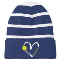 Love Pickleball Cute Pickleball Match I Love Pickleball Striped Beanie with Solid Band