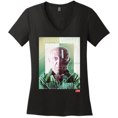 Life Picture Collection Pablo Picasso 01 Premium Women's V-Neck T-Shirt