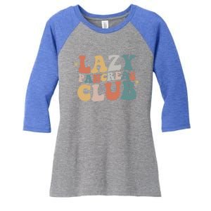 Lazy Pancreas Club Retro Diabetes Awareness Day Gift Women's Tri-Blend 3/4-Sleeve Raglan Shirt