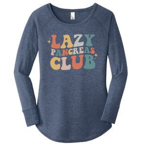 Lazy Pancreas Club Retro Diabetes Awareness Day Gift Women's Perfect Tri Tunic Long Sleeve Shirt