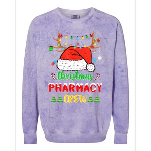 Lights Pharmacy Crew Reindeer Santa Funny Christmas Cool Gift Colorblast Crewneck Sweatshirt