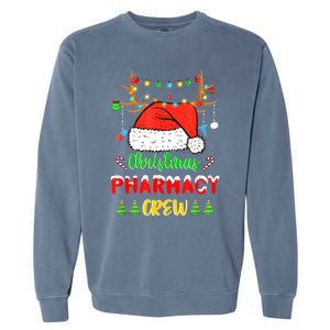 Lights Pharmacy Crew Reindeer Santa Funny Christmas Cool Gift Garment-Dyed Sweatshirt