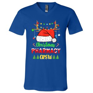 Lights Pharmacy Crew Reindeer Santa Funny Christmas Cool Gift V-Neck T-Shirt