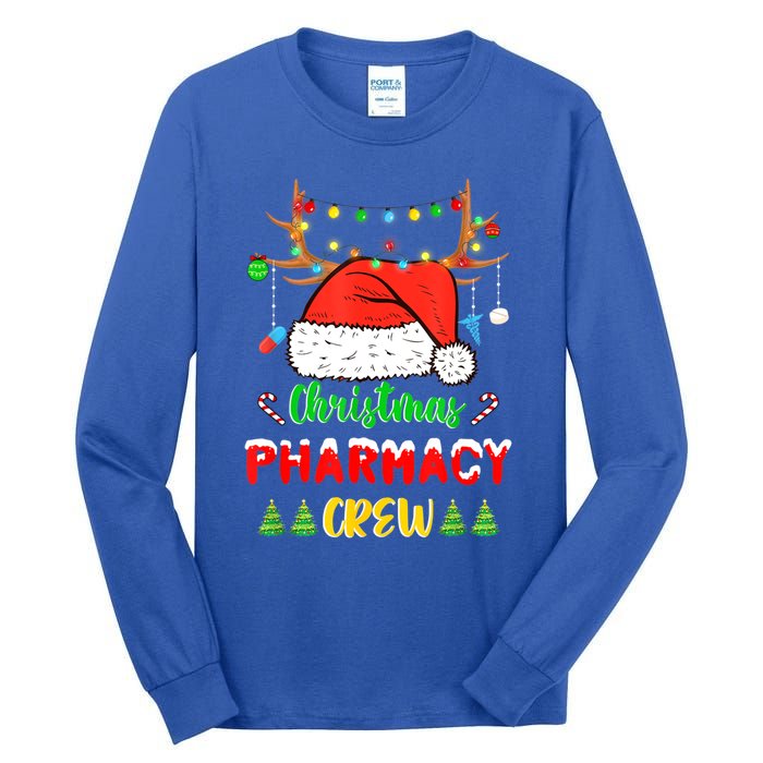 Lights Pharmacy Crew Reindeer Santa Funny Christmas Cool Gift Tall Long Sleeve T-Shirt