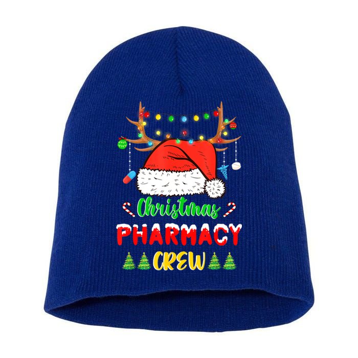 Lights Pharmacy Crew Reindeer Santa Funny Christmas Cool Gift Short Acrylic Beanie