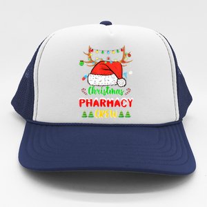 Lights Pharmacy Crew Reindeer Santa Funny Christmas Cool Gift Trucker Hat