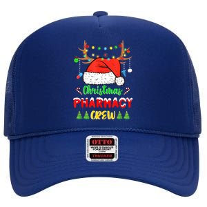 Lights Pharmacy Crew Reindeer Santa Funny Christmas Cool Gift High Crown Mesh Back Trucker Hat