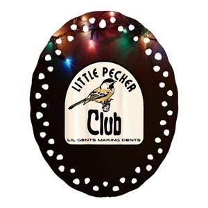 Little Pecker Club Ceramic Oval Ornament