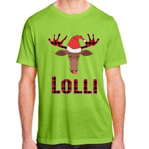 Lolli Pop Christmas Matching Family Group Moose Red Plaid Meaningful Gift Adult ChromaSoft Performance T-Shirt