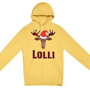 Lolli Pop Christmas Matching Family Group Moose Red Plaid Meaningful Gift Premium Pullover Hoodie