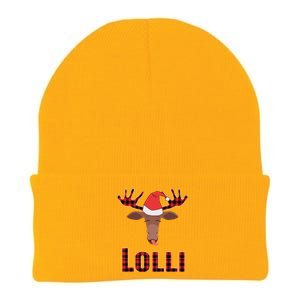 Lolli Pop Christmas Matching Family Group Moose Red Plaid Meaningful Gift Knit Cap Winter Beanie