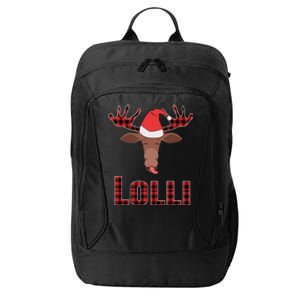 Lolli Pop Christmas Matching Family Group Moose Red Plaid Meaningful Gift City Backpack