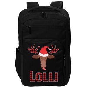 Lolli Pop Christmas Matching Family Group Moose Red Plaid Meaningful Gift Impact Tech Backpack