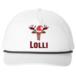 Lolli Pop Christmas Matching Family Group Moose Red Plaid Meaningful Gift Snapback Five-Panel Rope Hat