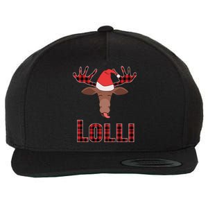 Lolli Pop Christmas Matching Family Group Moose Red Plaid Meaningful Gift Wool Snapback Cap