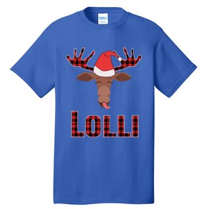 Lolli Pop Christmas Matching Family Group Moose Red Plaid Meaningful Gift Tall T-Shirt