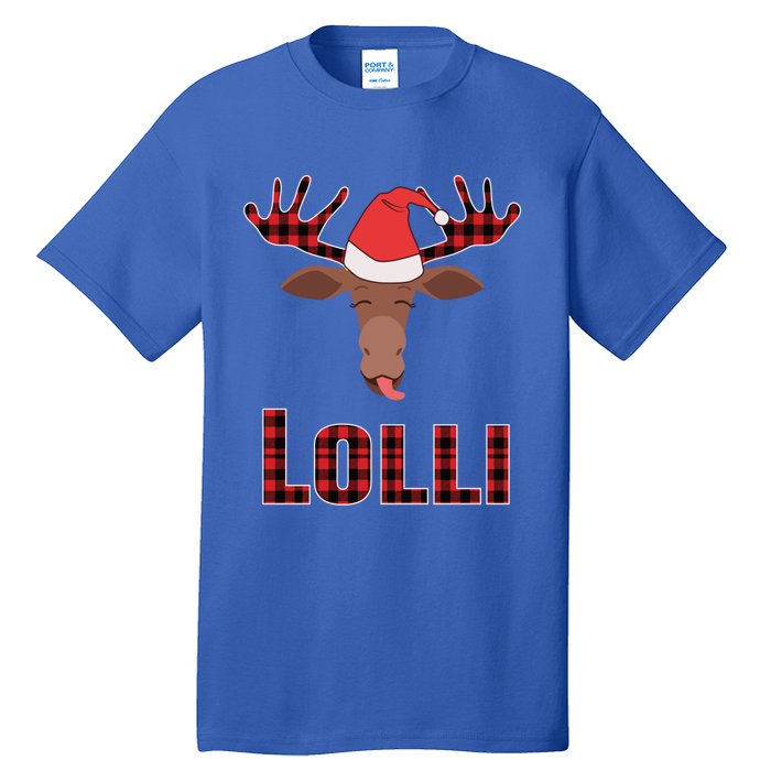 Lolli Pop Christmas Matching Family Group Moose Red Plaid Meaningful Gift Tall T-Shirt