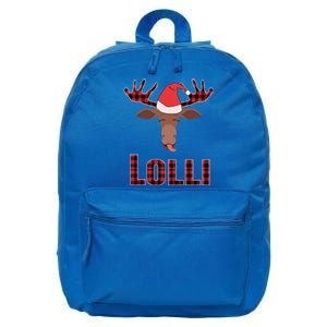 Lolli Pop Christmas Matching Family Group Moose Red Plaid Meaningful Gift 16 in Basic Backpack