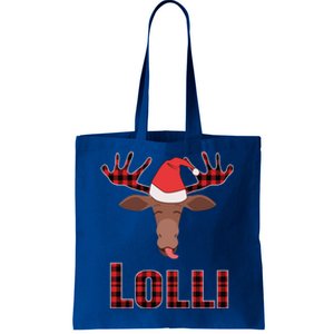 Lolli Pop Christmas Matching Family Group Moose Red Plaid Meaningful Gift Tote Bag