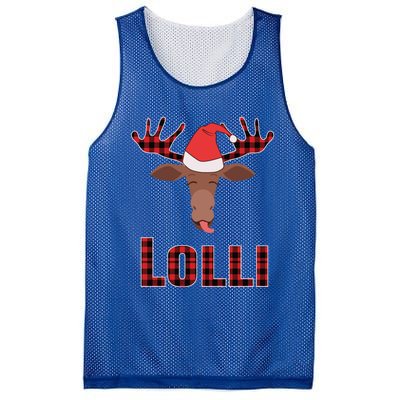 Lolli Pop Christmas Matching Family Group Moose Red Plaid Meaningful Gift Mesh Reversible Basketball Jersey Tank