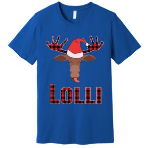 Lolli Pop Christmas Matching Family Group Moose Red Plaid Meaningful Gift Premium T-Shirt