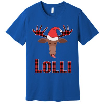 Lolli Pop Christmas Matching Family Group Moose Red Plaid Meaningful Gift Premium T-Shirt