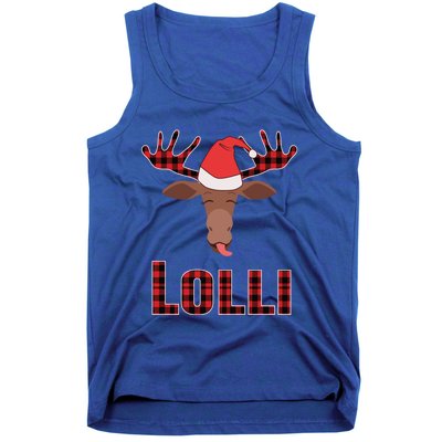 Lolli Pop Christmas Matching Family Group Moose Red Plaid Meaningful Gift Tank Top