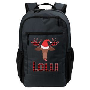 Lolli Pop Christmas Matching Family Group Moose Red Plaid Meaningful Gift Daily Commute Backpack