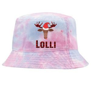 Lolli Pop Christmas Matching Family Group Moose Red Plaid Meaningful Gift Tie-Dyed Bucket Hat