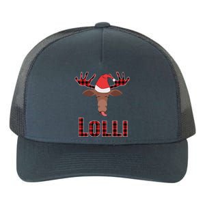 Lolli Pop Christmas Matching Family Group Moose Red Plaid Meaningful Gift Yupoong Adult 5-Panel Trucker Hat