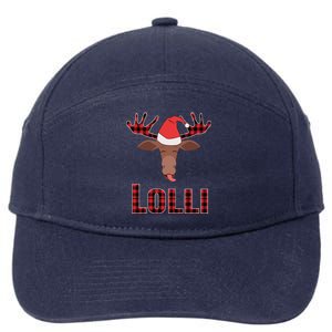 Lolli Pop Christmas Matching Family Group Moose Red Plaid Meaningful Gift 7-Panel Snapback Hat