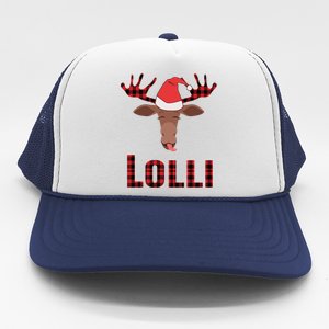 Lolli Pop Christmas Matching Family Group Moose Red Plaid Meaningful Gift Trucker Hat