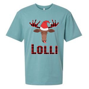 Lolli Pop Christmas Matching Family Group Moose Red Plaid Meaningful Gift Sueded Cloud Jersey T-Shirt