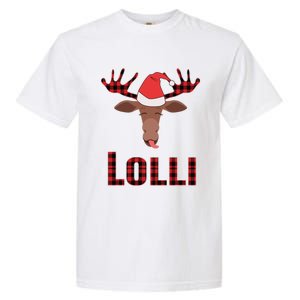 Lolli Pop Christmas Matching Family Group Moose Red Plaid Meaningful Gift Garment-Dyed Heavyweight T-Shirt