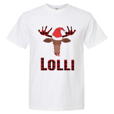 Lolli Pop Christmas Matching Family Group Moose Red Plaid Meaningful Gift Garment-Dyed Heavyweight T-Shirt