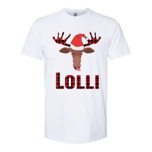 Lolli Pop Christmas Matching Family Group Moose Red Plaid Meaningful Gift Softstyle CVC T-Shirt