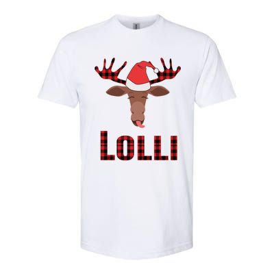 Lolli Pop Christmas Matching Family Group Moose Red Plaid Meaningful Gift Softstyle CVC T-Shirt