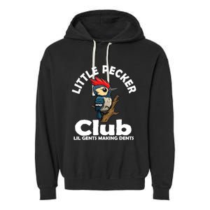 Little Pecker Club Lil Gents Making Dents Funny Woodpecker Garment-Dyed Fleece Hoodie