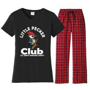 Little Pecker Club Lil Gents Making Dents Funny Woodpecker Women's Flannel Pajama Set